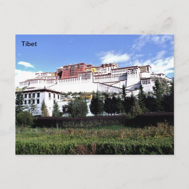 Tibet, Potala Palace i Lhasa, China. Vykort (Framsida)