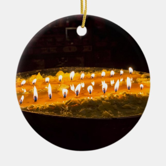 Tibet - Ritual butter lampa Julgransprydnad Keramik (Framsidan)