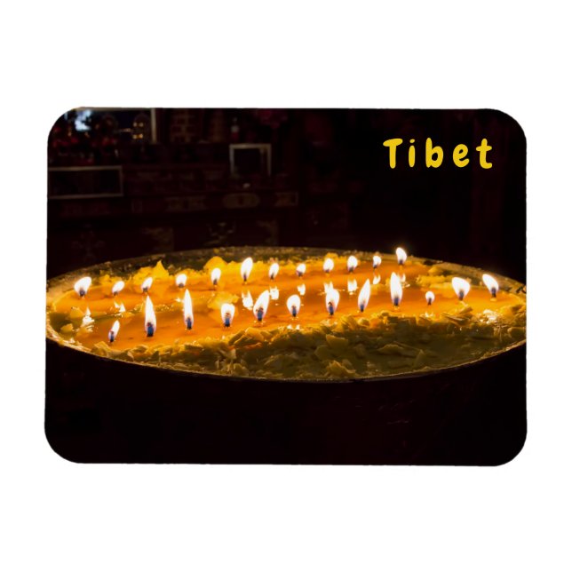 Tibet - Ritual butter lampa Magnet (Horisontell)