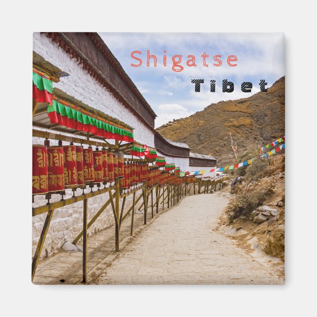 Tibet, Shigatse - Tashilumpo-klostret Magnet (Framsidan)