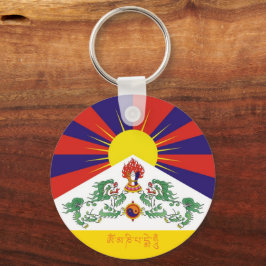 Tibet & Snö Lejon flagga, mantra- Himalayas Nyckelring