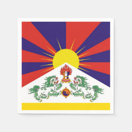 Tibet & Snö Lejon flagga, mantra- Himalayas Pappersservett