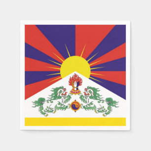 Tibet & Snö Lejon flagga, mantra- Himalayas Pappersservett