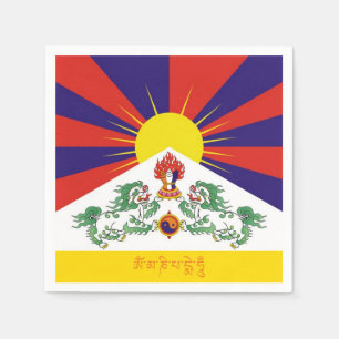 Tibet & Snö Lejon flagga, mantra- Himalayas Pappersservett