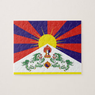 Tibet & Snö Lejon, tibetanska flagga - Himalaya Pussel
