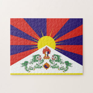 Tibet & Snö Lejon, tibetanska flagga - Himalaya Pussel