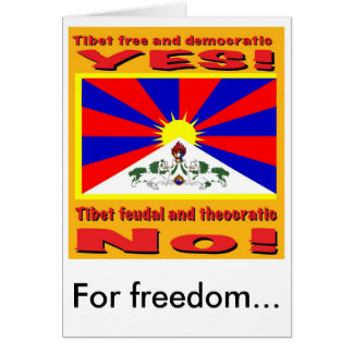 Tibet som är fri och som är demokratisk, för hälsningskort