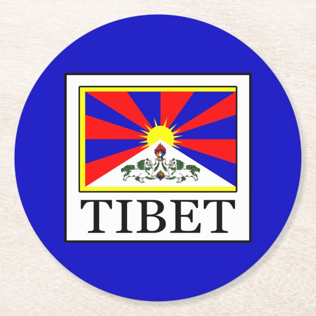 Tibet Underlägg Papper Rund (Framsidan)