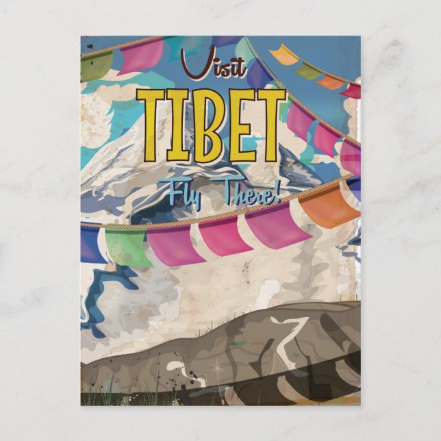Tibet Vintage Resemalansikte Vykort (Framsida)