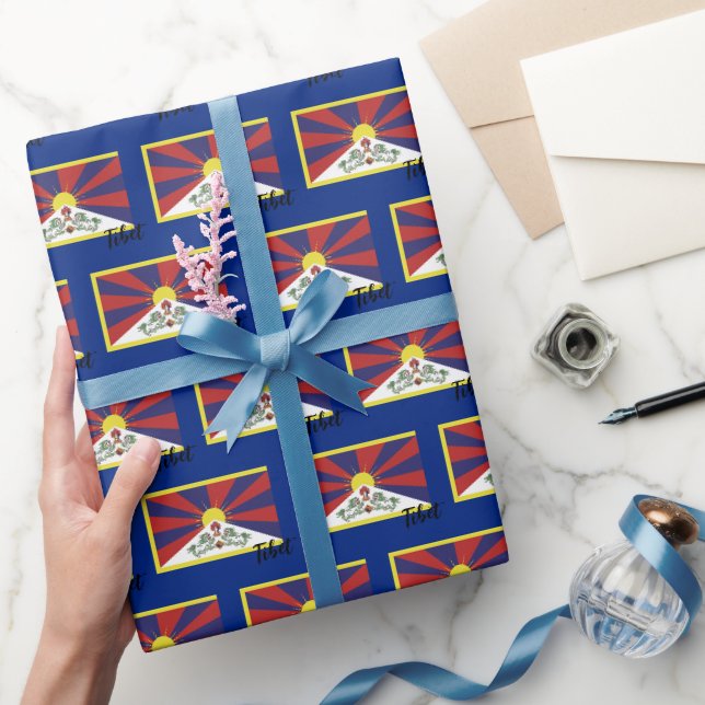 Tibet Wrapping Papper, tibetansk Flagga patriotisk Presentpapper (Gifting)