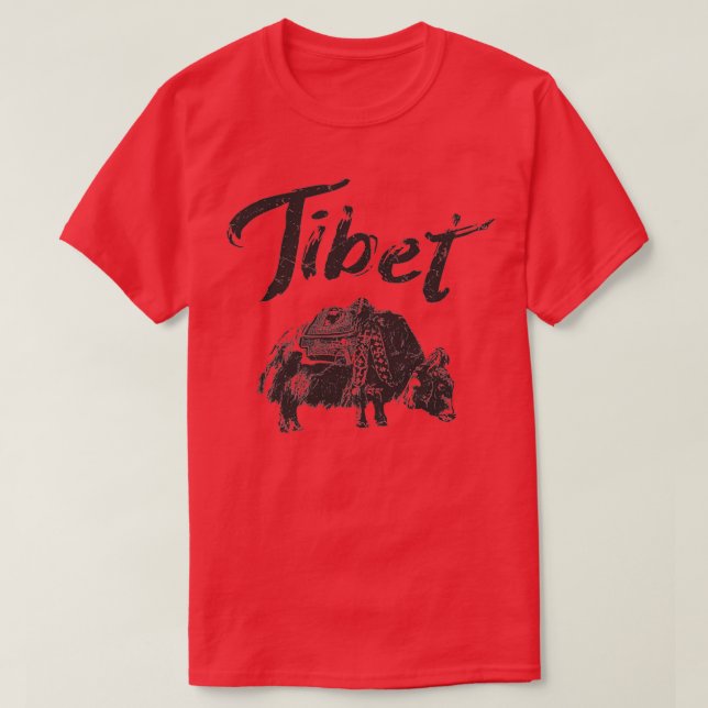 Tibet Yak Tibetansk T Shirt (Design framsida)