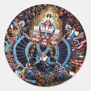 Tibetan buddistisk konst (Chemckok Heruka) Runt Klistermärke