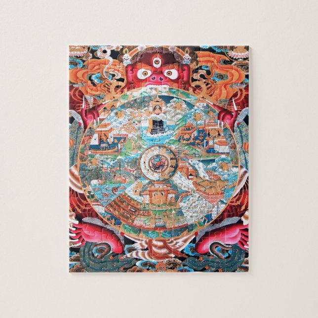 Tibetan buddistisk konst (rulla av liv), pussel (Vertikal)