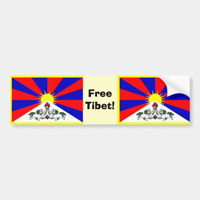 Tibetan flagga - fria Tibet! Bildekal (Framsidan)