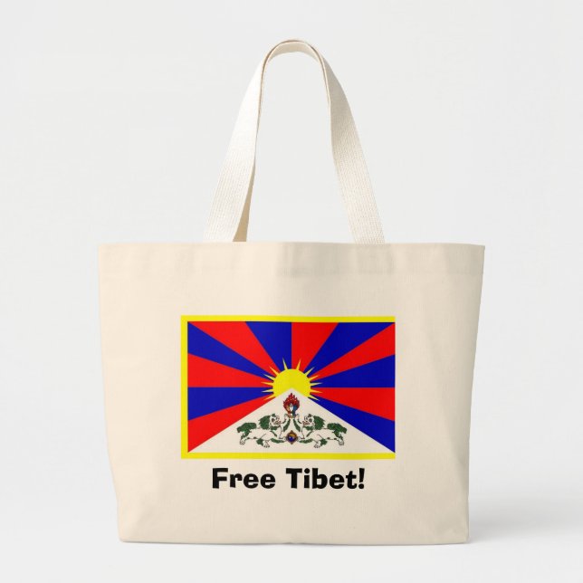Tibetan flagga - fria Tibet! Jumbo Tygkasse (Framsidan)