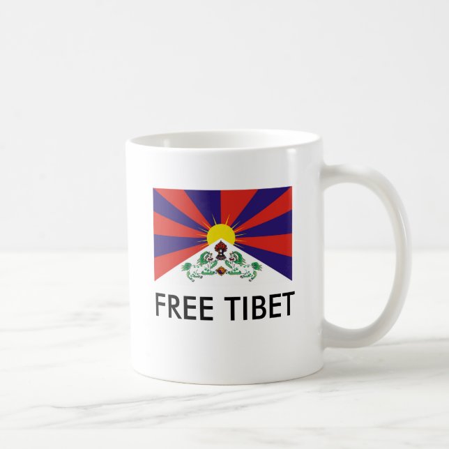 Tibetan flagga, FRIA TIBET Kaffemugg (Höger)