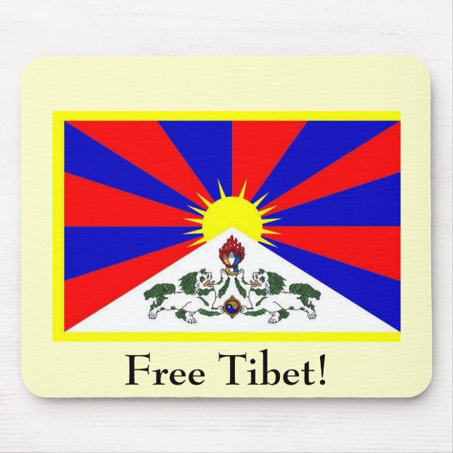 Tibetan flagga - fria Tibet! Musmatta (Framsidan)