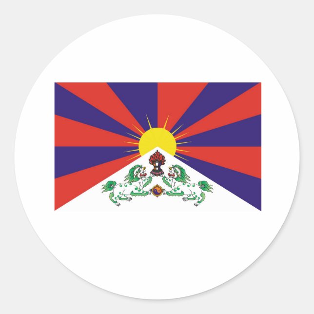 TIBETAN FLAGGA RUNT KLISTERMÄRKE (Framsida)