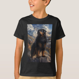 Tibetan Mastiff Berg Utsikt Klistermärke T Shirt