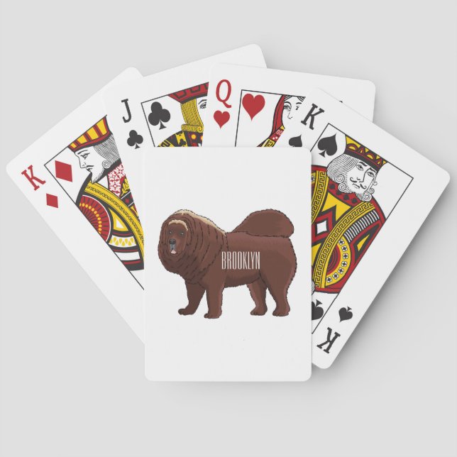 Tibetan Mastiff dog cartoon illustration Casinokort (Baksidan)