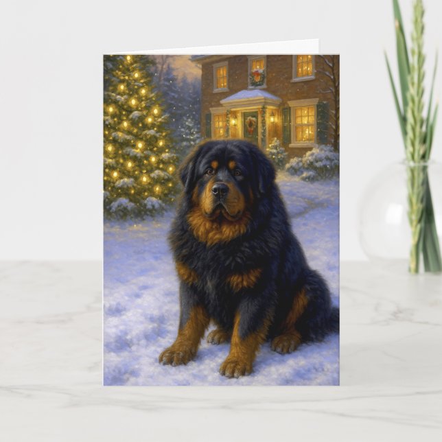 Tibetan Mastiff Holiday Card Helgkort (Framsida)