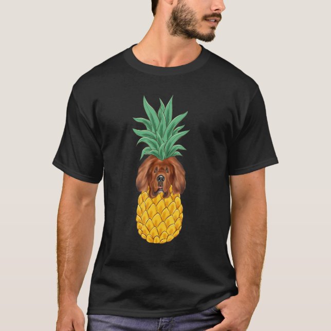 Tibetan Mastiff Pineapple Dog T Shirt (Framsida)