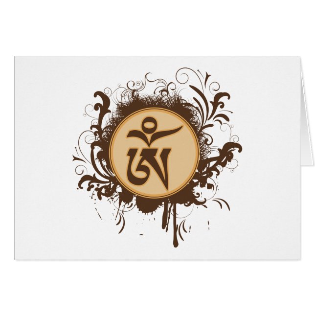 Tibetan Om Hälsningskort (Framsidan Horizontal)