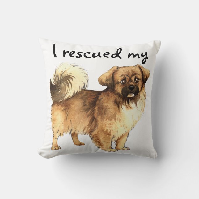Tibetan Spaniel för rädding Kudde (Framsida)