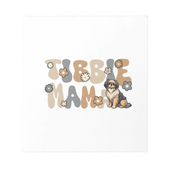 Tibetan Spaniel Groovy Tibbie Mama Anteckningsblock (Framsida)
