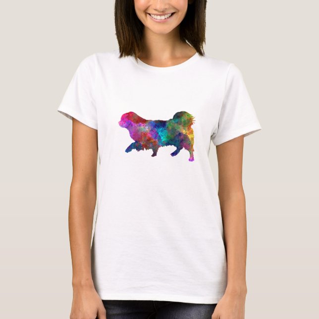 Tibetan Spaniel in watercolor T Shirt (Framsida)
