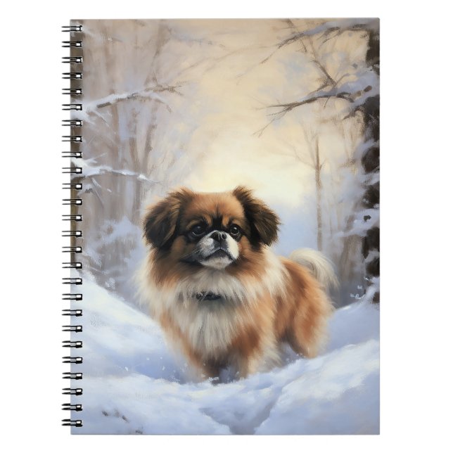 Tibetan Spaniel Låt Det Snö Jul  Anteckningsbok (Framsidan)