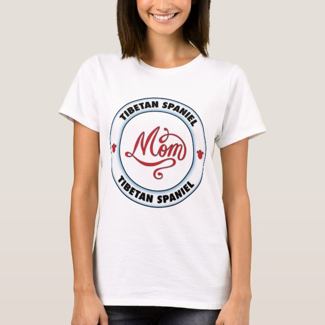 TIBETAN SPANIELmamma T-shirt (Framsida)