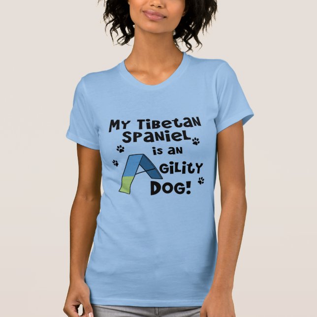 Tibetan T-tröja för damer för SpanielAgilityhund T-shirt (Framsida)