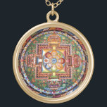 Tibetan Tantric buddismMandala för vintage Guldpläterat Halsband<br><div class="desc">För buddismMandala för vintage tibetan Tantric design. Gör en härlig,  meningsfull lycksalig gåva för buddister.</div>