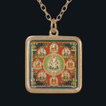 Tibetan Tantric buddismMandala för vintage Guldpläterat Halsband<br><div class="desc">För buddismMandala för vintage tibetan Tantric design. Gör en härlig,  meningsfull lycksalig gåva för buddister.</div>