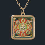 Tibetan Tantric buddismMandala för vintage Guldpläterat Halsband<br><div class="desc">För buddismMandala för vintage tibetan Tantric design. Gör en härlig,  meningsfull lycksalig gåva för buddister.</div>