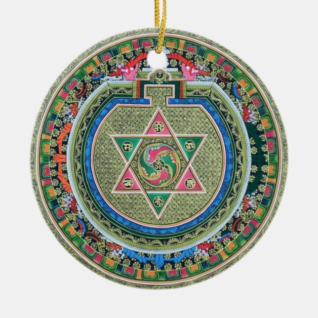 Tibetan Tantric buddismMandala för vintage Julgransprydnad Keramik (Framsidan)