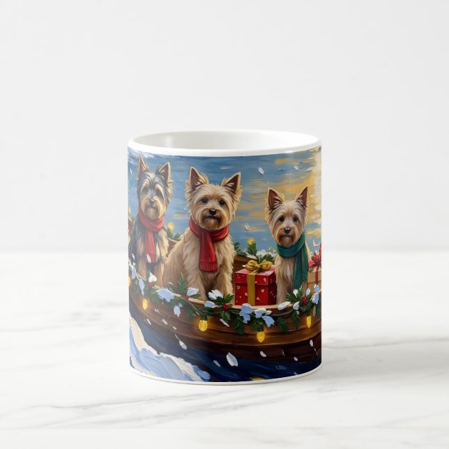 Tibetan Terrier Christmas Boat Holiday Kaffemugg (Center)