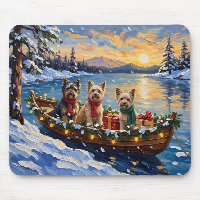 Tibetan Terrier Christmas Boat Holiday Musmatta (Framsidan)