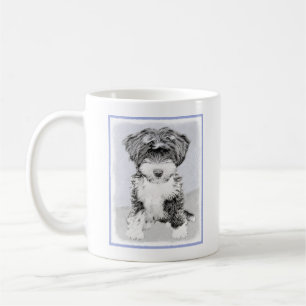 Tibetan Terriermålning - gullig original- Kaffemugg
