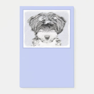 Tibetan Terriermålning - gullig original- Post-it Block