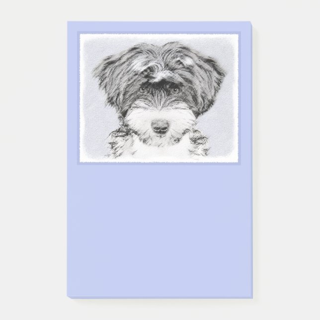 Tibetan Terriermålning - gullig original- Post-it Block (Framsida)