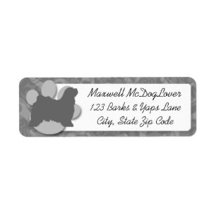 Tibetan TerrierSilhouette Returadress Etikett