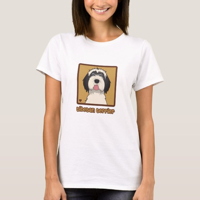Tibetan Terriertecknad T-shirt (Framsida)