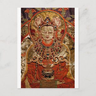 TIBETAN THANGKA ART PÅ SILKE VYKORT