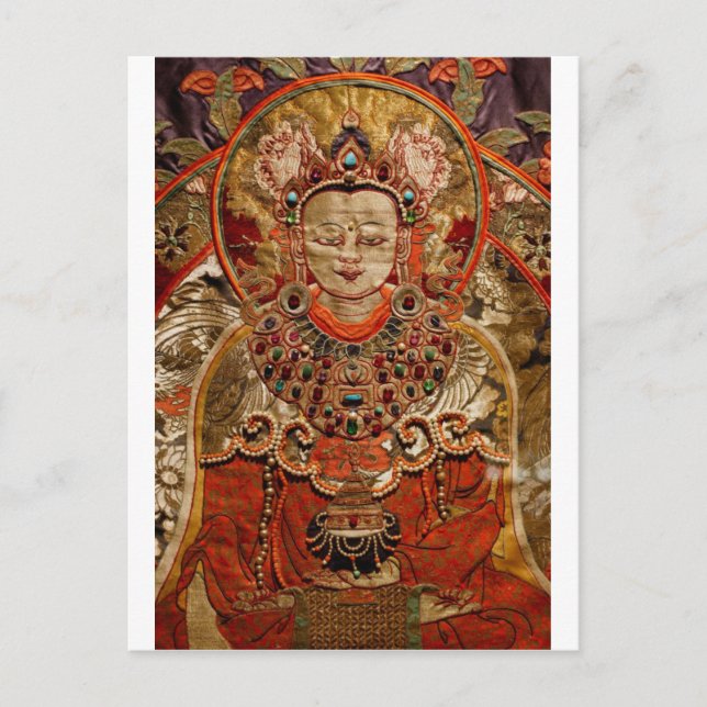 TIBETAN THANGKA ART PÅ SILKE VYKORT (Framsida)