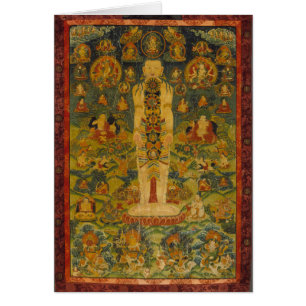 Tibetan Yoga Thangka för kosmisk man Hälsningskort