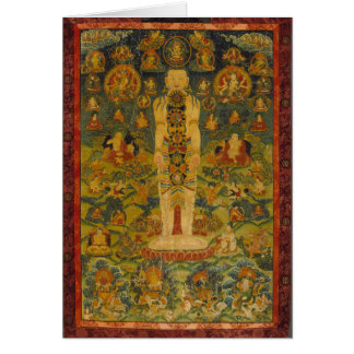 Tibetan Yoga Thangka för kosmisk man Hälsningskort