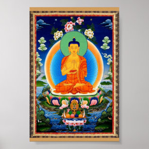 Tibetana Thangka Prabhutaratna Buddha Poster