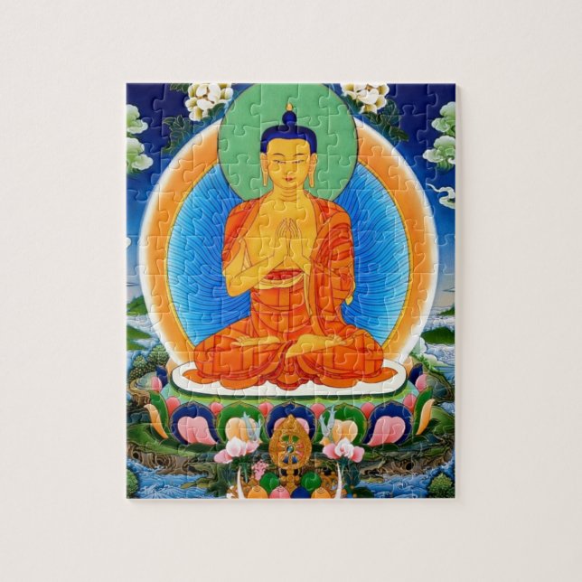 Tibetana Thangka Prabhutaratna Buddha Pussel (Vertikal)